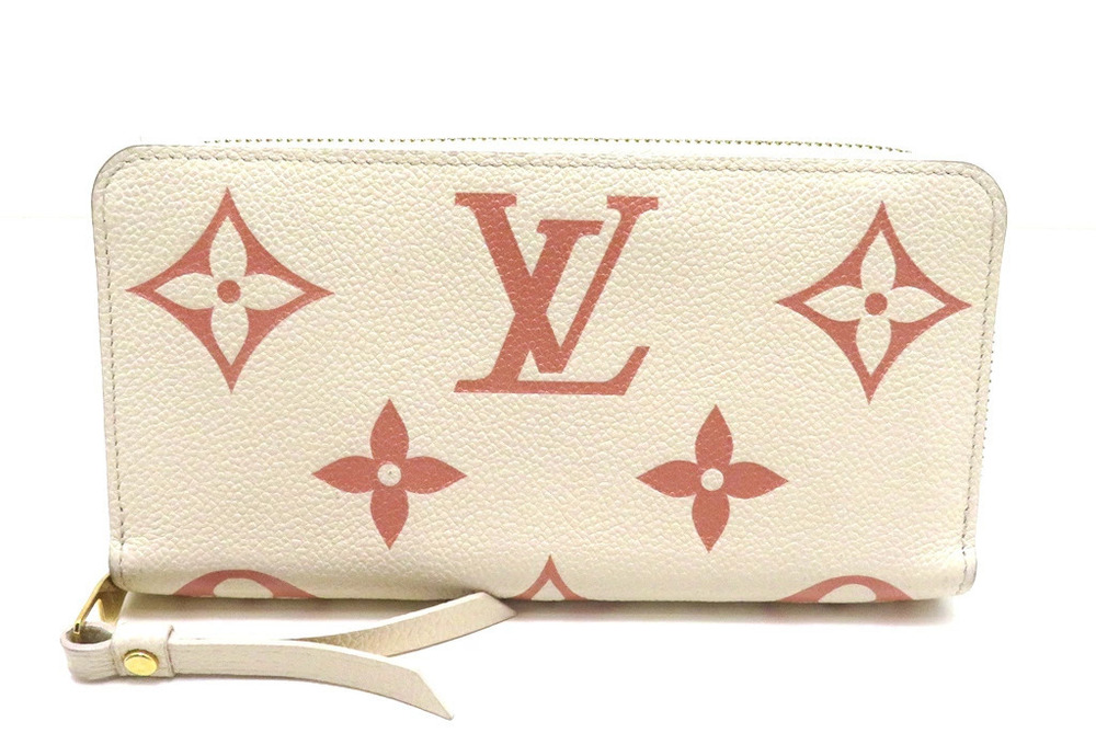 LOUIS VUITTON Zippy Wallet Bicolor Monogram Empreinte Long Beige Cream
